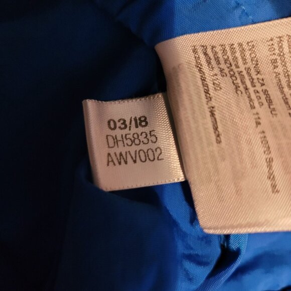 Vtg Adidas Trefoil Packable Hood Windbreaker Track Jacket M Pockets Blue Y2K - Picture 8 of 12